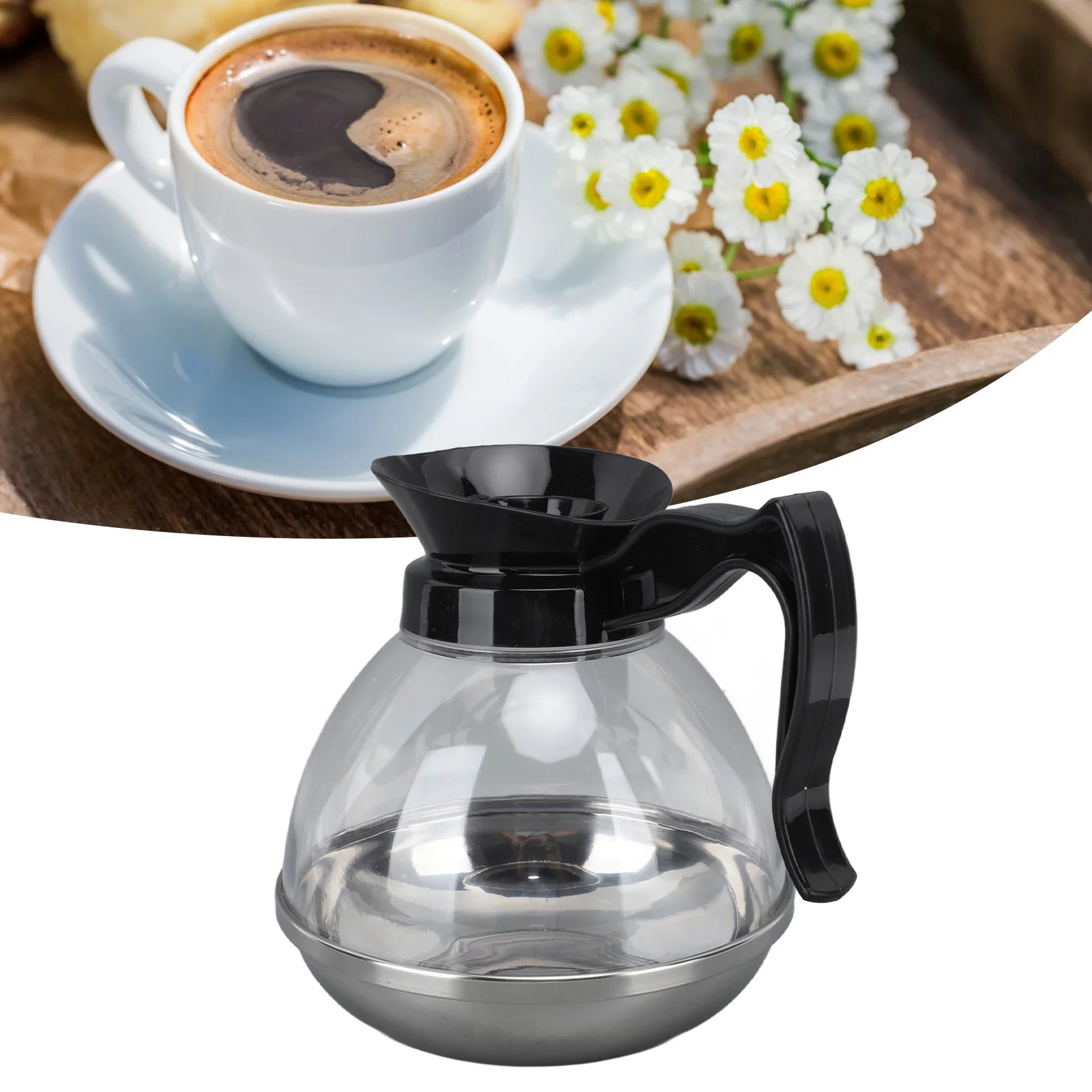 E2 Replacement Coffee Pot 1.2QT ABS Universal Coffee Cup Maker Pot with Comfortable Handle Tight Fit Spout for Coffee Machine
E2 Replacement Coffee Pot 1.2QT ABS Universal Coffee Cup Maker Pot with Comfortable Handle Tight Fit Spout for Coffee Machine