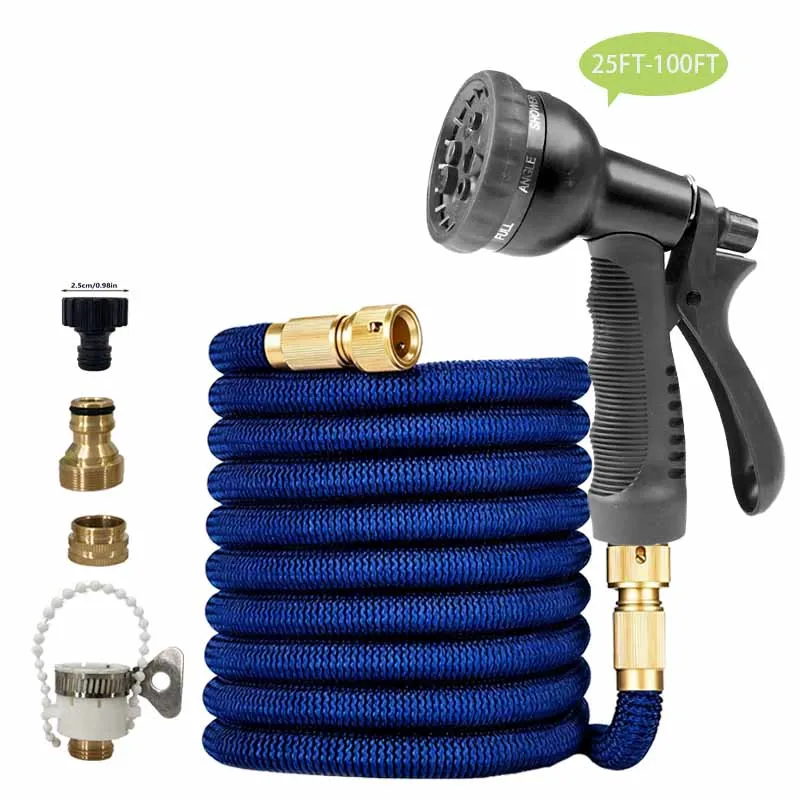 25FT-100FT Expandable Flexible Hose Garden Lawn Watering Irrigation Spray Car Washing Hose Irrigation Ideal Tool 1PC
25FT-100FT Expandable Flexible Hose Garden Lawn Watering Irrigation Spray Car Washing Hose Irrigation Ideal Tool 1PC