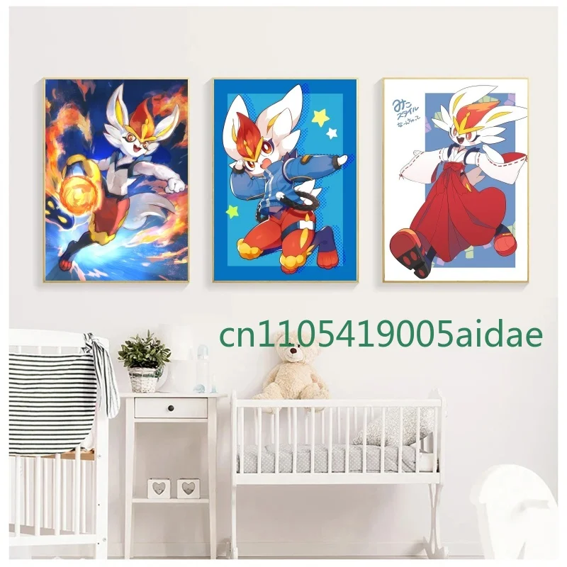 Japan Cartoon Pokemon Cinderace Anime Poster and Print Watercolor Wall Art Picture Cafes Home Canvas Decor Painting Kids Gifts
Japan Cartoon Pokemon Cinderace Anime Poster and Print Watercolor Wall Art Picture Cafes Home Canvas Decor Painting Kids Gifts