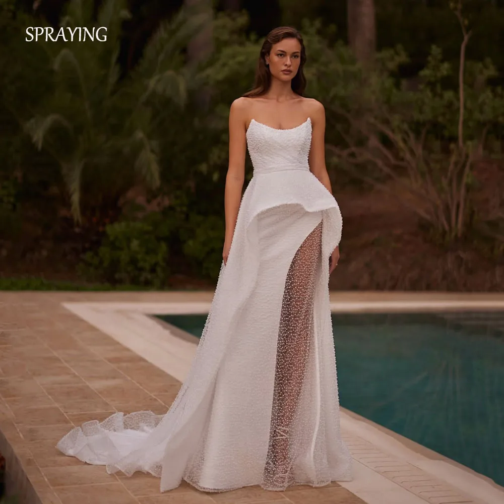 SPRAYING Luxury Mermaid Lace Wedding Dresses O-Neck with shawl Bridal Gown Long Detachable Train Robe De Mariée Customized 2026
SPRAYING Luxury Mermaid Lace Wedding Dresses O-Neck with shawl Bridal Gown Long Detachable Train Robe De Mariée Customized 2026