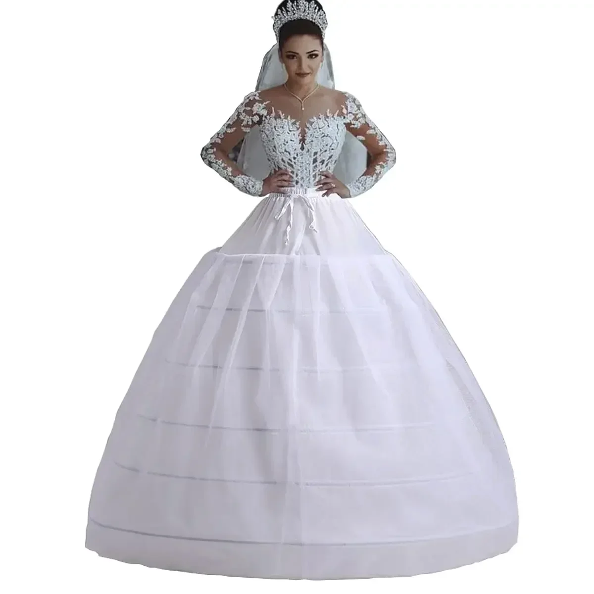 Женская кринолиновая нижняя юбка с полукомбинацией, 6 обручей, 2-слойная тюлевая юбка, бальное платье, нижняя юбка для свадебного платья
Женская кринолиновая нижняя юбка с полукомбинацией, 6 обручей, 2-слойная тюлевая юбка, бальное платье, нижняя юбка для свадебного платья