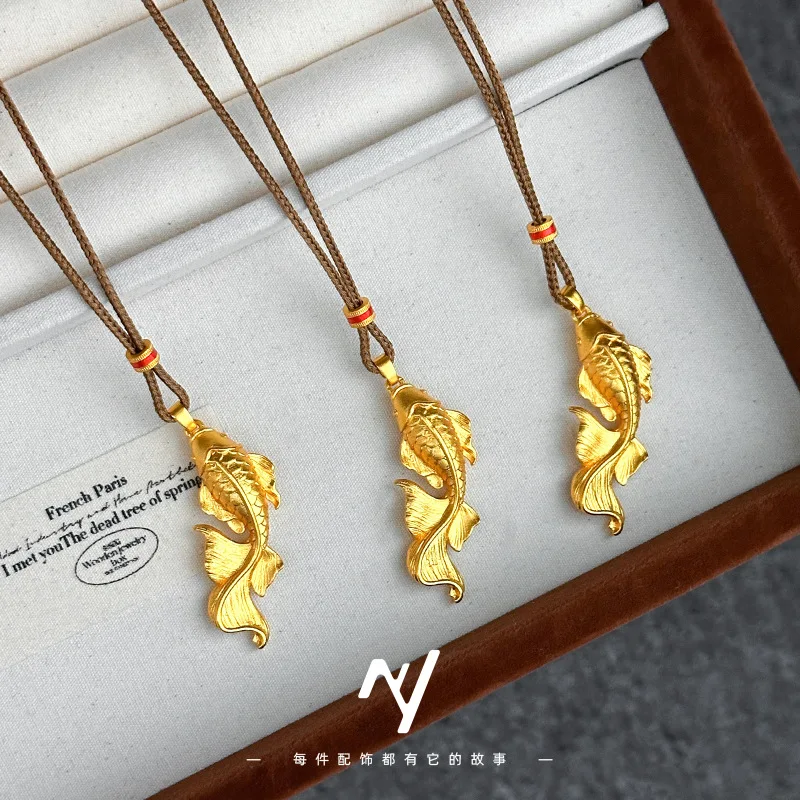 9999 24K Real gold ancient method gold big fish begonia Fukuze koi fish pendant new Chinese design DIY coffee rope necklace
9999 24K Real gold ancient method gold big fish begonia Fukuze koi fish pendant new Chinese design DIY coffee rope necklace