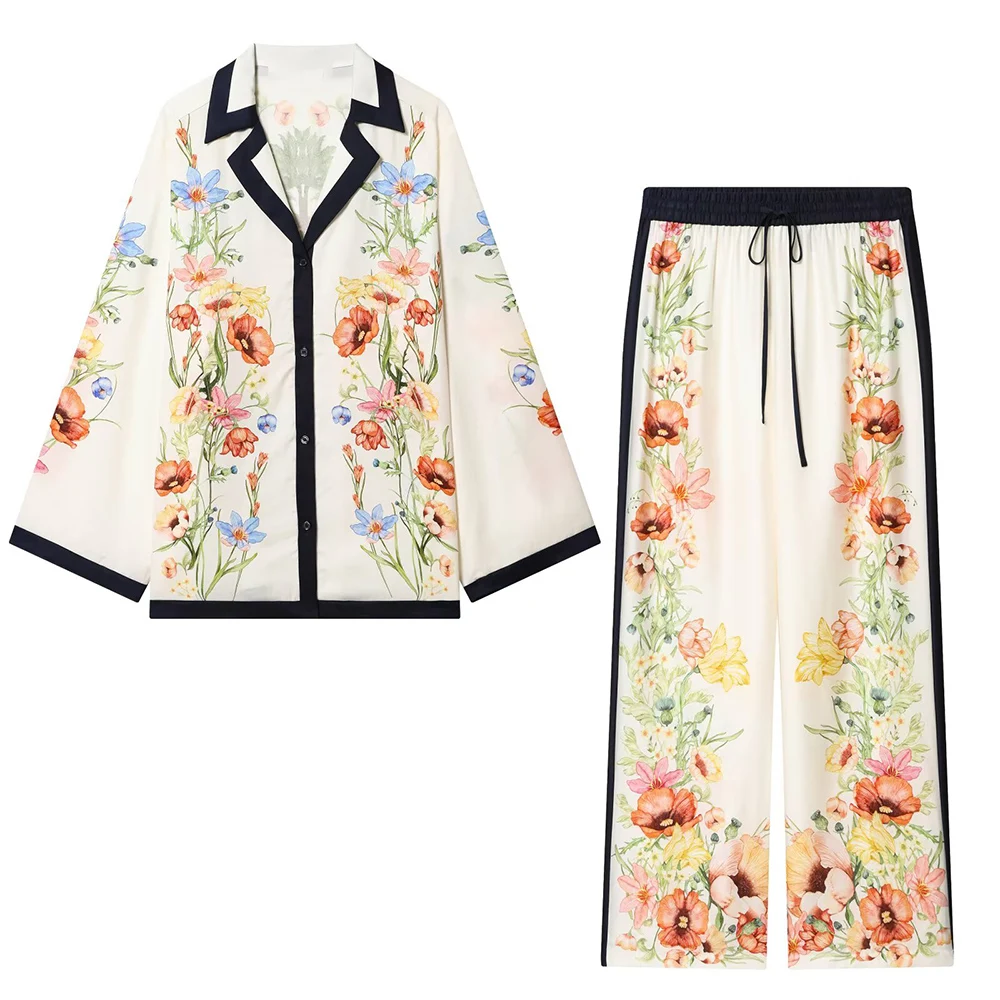 WOMAN 2026 Summer New Fashion Printed shirt +Straight pants Set Vintage Long Sleeve High Waist Drawstring Casual Female 2 pieces
WOMAN 2026 Summer New Fashion Printed shirt +Straight pants Set Vintage Long Sleeve High Waist Drawstring Casual Female 2 pieces