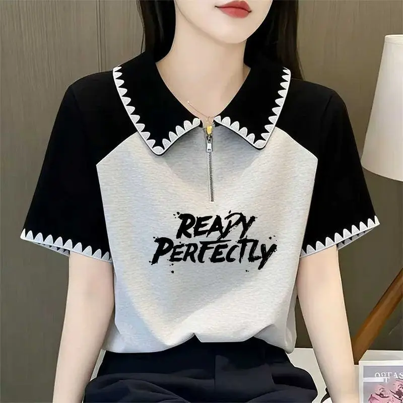 2026 Summer New Fashion Coat Contrast Short-Sleeved T-Shirt Women's Color Bright Line Jacket Plus Size Female Western-style Tops
2026 Summer New Fashion Coat Contrast Short-Sleeved T-Shirt Women's Color Bright Line Jacket Plus Size Female Western-style Tops