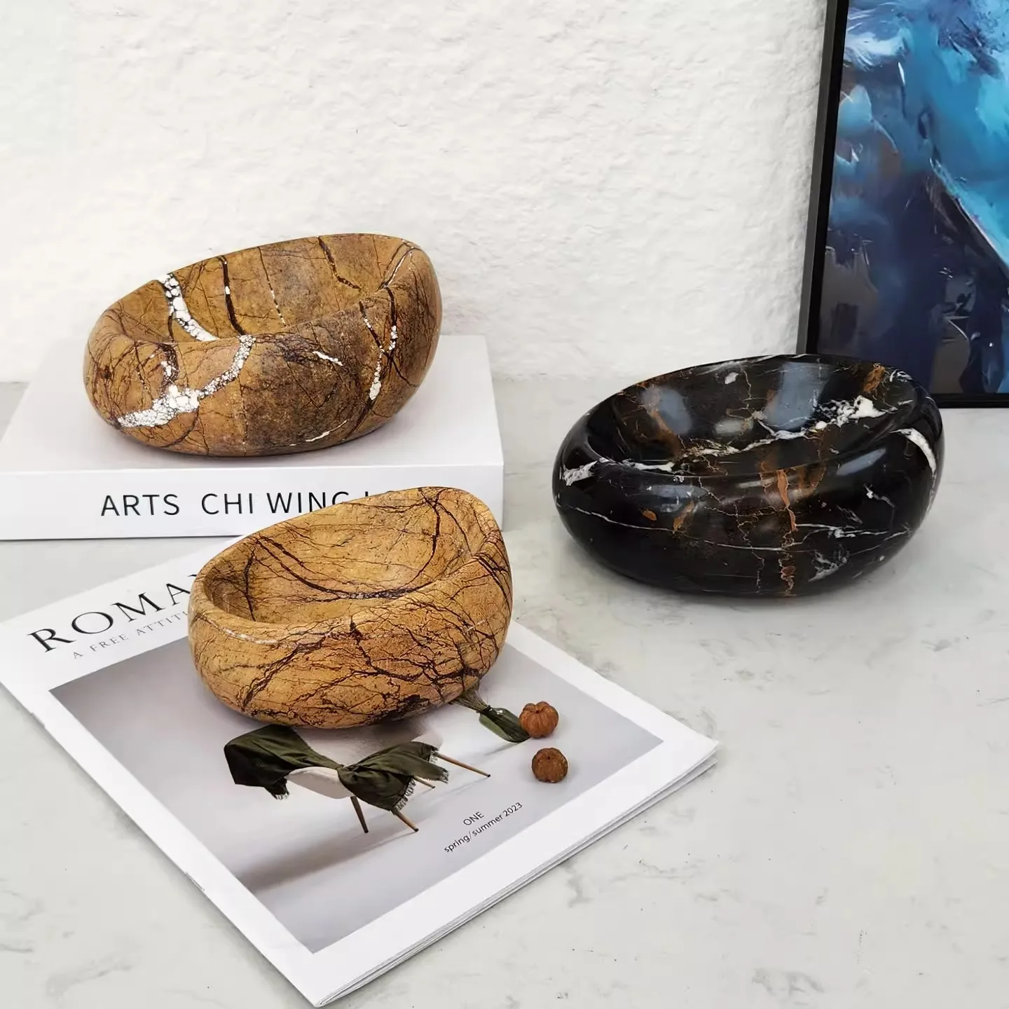 Modern Light luxury Natural Marble Tray Ornaments Advanced Home Furnishing Living Room Desktop Fruit Snacks Decorative Tray
Modern Light luxury Natural Marble Tray Ornaments Advanced Home Furnishing Living Room Desktop Fruit Snacks Decorative Tray