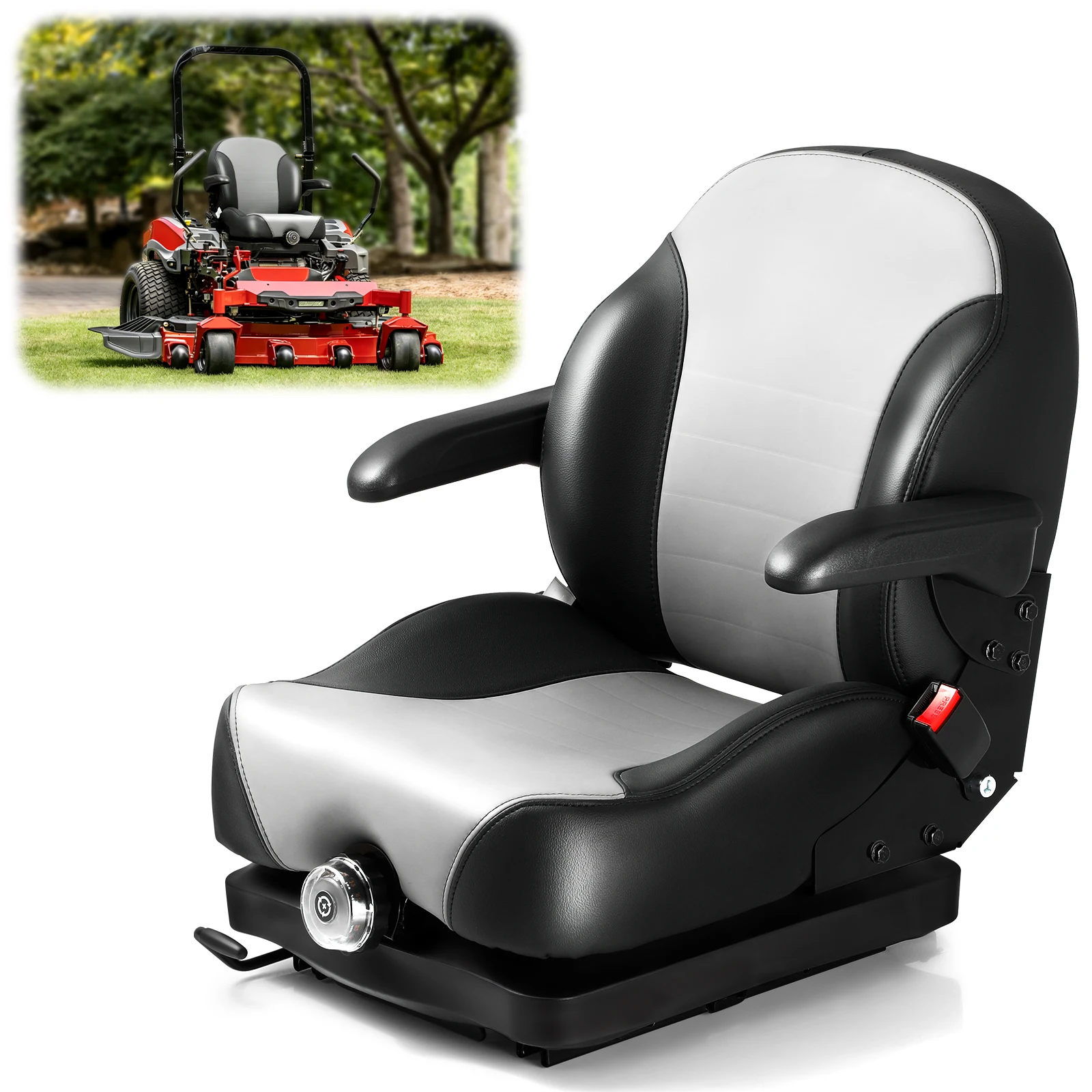 Tractor Suspension Seat: Adjustable Seatbelt Backrest Armrests Adjustment - Suspension Seat with Gravity Switch for Lawn Mowers & Tractors Excavator Harvester
Tractor Suspension Seat: Adjustable Seatbelt Backrest Armrests Adjustment - Suspension Seat with Gravity Switch for Lawn Mowers & Tractors Excavator Harvester