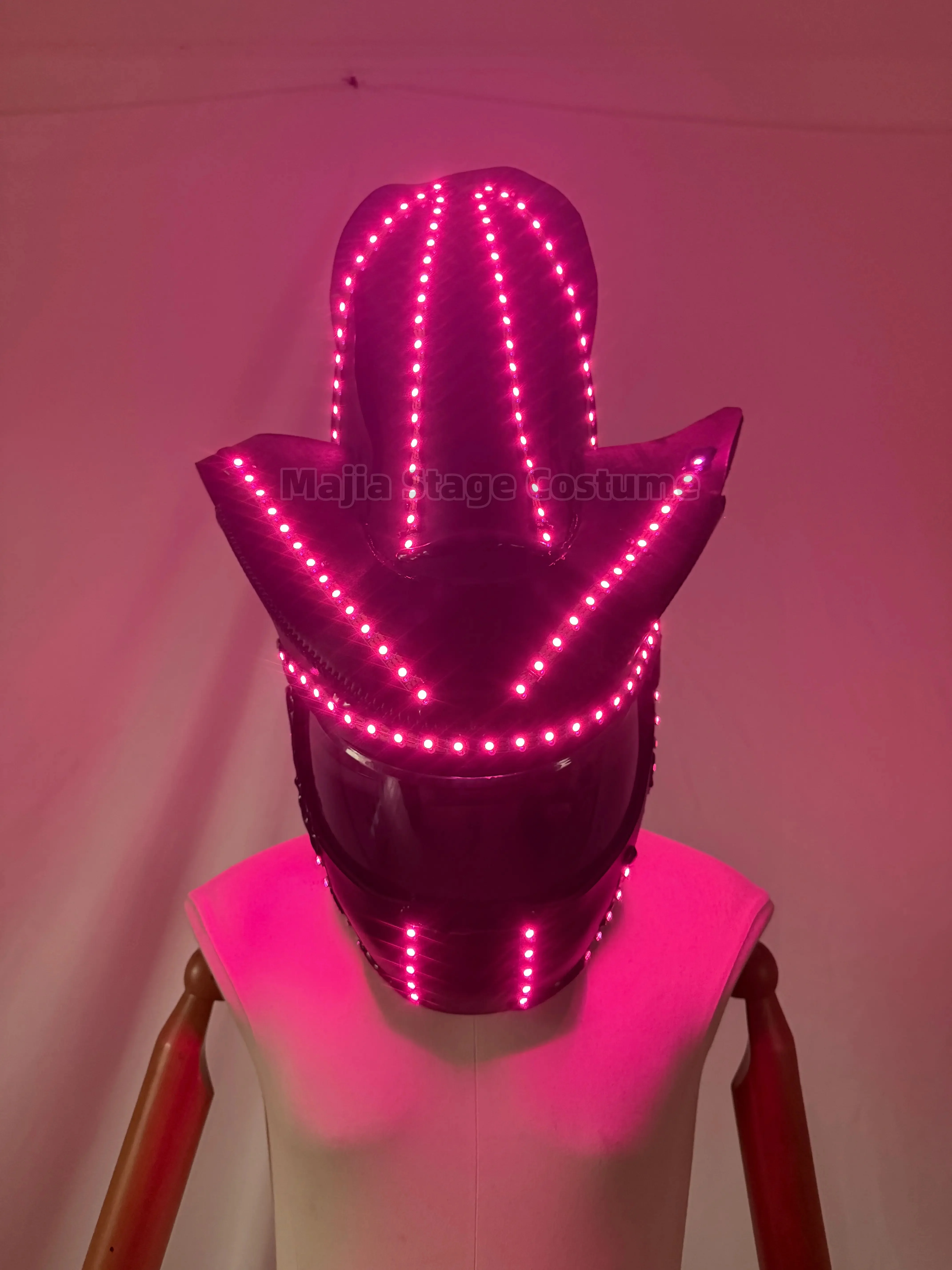 Luminous Robot Helmet with LED Lights Nightclub DJ Performance Headwear Halloween Cosplay Costume Prop
Luminous Robot Helmet with LED Lights Nightclub DJ Performance Headwear Halloween Cosplay Costume Prop