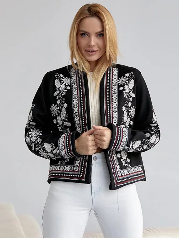 Vintage Print Cotton Jacket For Women Chic O-neck Long Sleeve Warm Cropped Coat 2024 Autumn Winter Fashion Ladies Streetwear
Vintage Print Cotton Jacket For Women Chic O-neck Long Sleeve Warm Cropped Coat 2024 Autumn Winter Fashion Ladies Streetwear