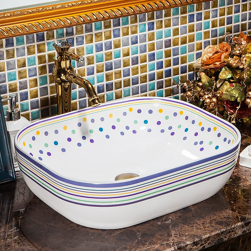 Blue and white Cloakroom Counter Top porcelain wash basin bathroom sinks ceramic rectangular bathroom sink
Blue and white Cloakroom Counter Top porcelain wash basin bathroom sinks ceramic rectangular bathroom sink