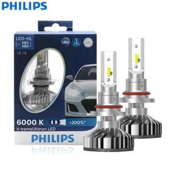 Philips X-treme Ultinon LED 9005 9006 HB3 HB4 12V 6000K Car LED Head Light Auto Fog Lamps +200% Brighter (Twin)