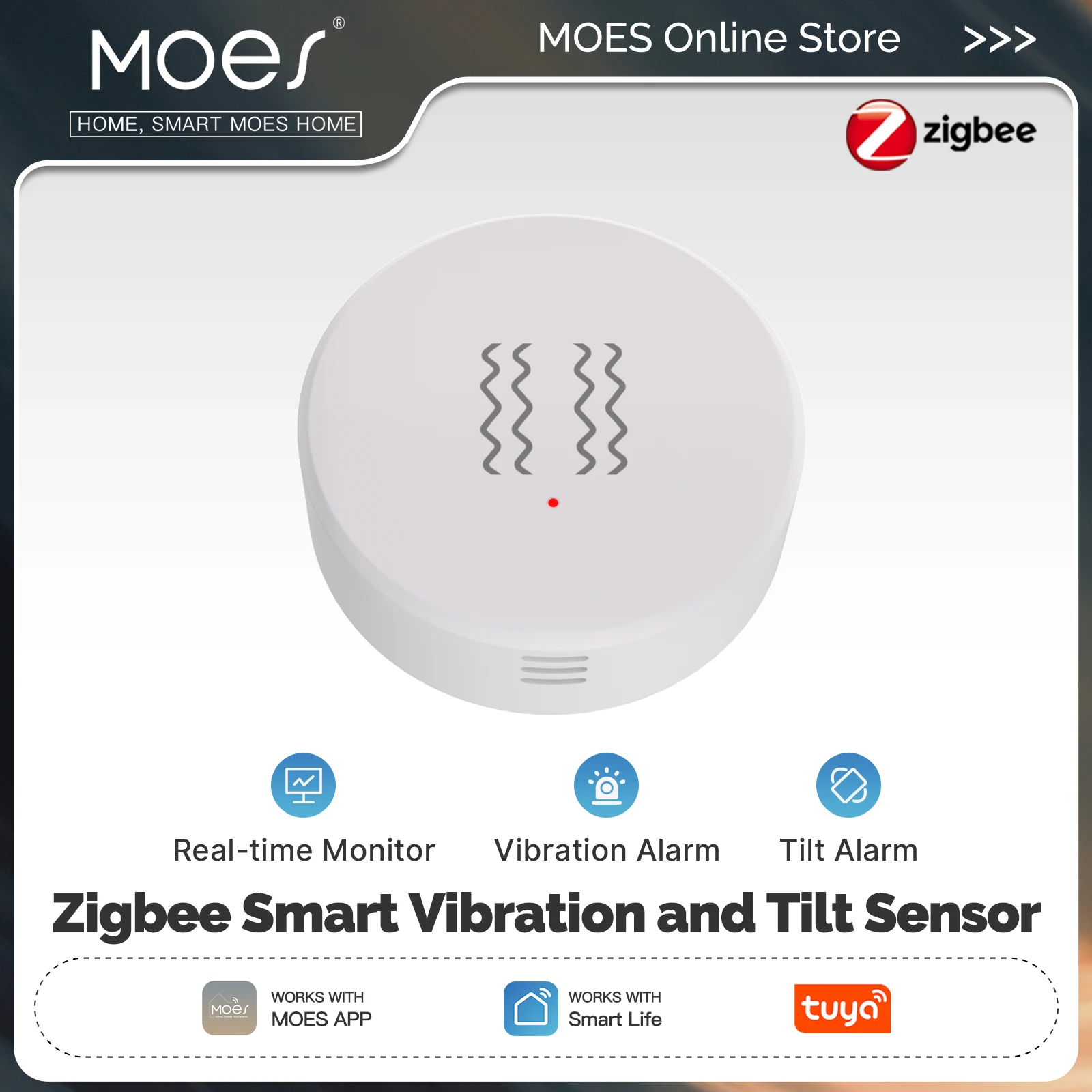 MOES Zigbee Tuya умный датчик вибрации и наклона, мониторинг в реальном времени, обнаружение оси XYZ, сигнализация удара движения для безопасности дверей, окон
MOES Zigbee Tuya умный датчик вибрации и наклона, мониторинг в реальном времени, обнаружение оси XYZ, сигнализация удара движения для безопасности дверей, окон