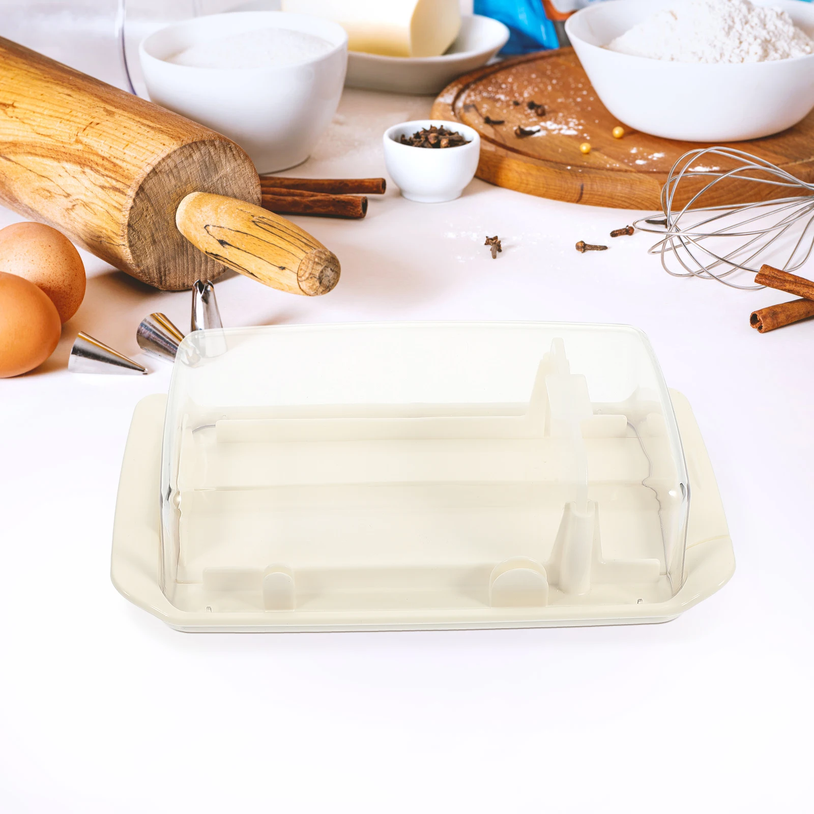 Crisper Airtight Butter Dish Storage Cheese Kitchen Container with Lid for Counter Dispenser
Crisper Airtight Butter Dish Storage Cheese Kitchen Container with Lid for Counter Dispenser