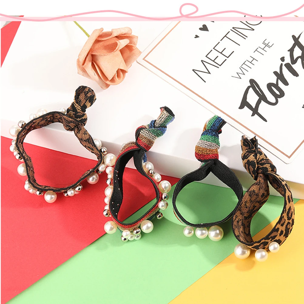 2 Pcs Leopard Print Rainbow Hair Circle Rope Pearl Hairband High Elasticity Ties for Women
2 Pcs Leopard Print Rainbow Hair Circle Rope Pearl Hairband High Elasticity Ties for Women
