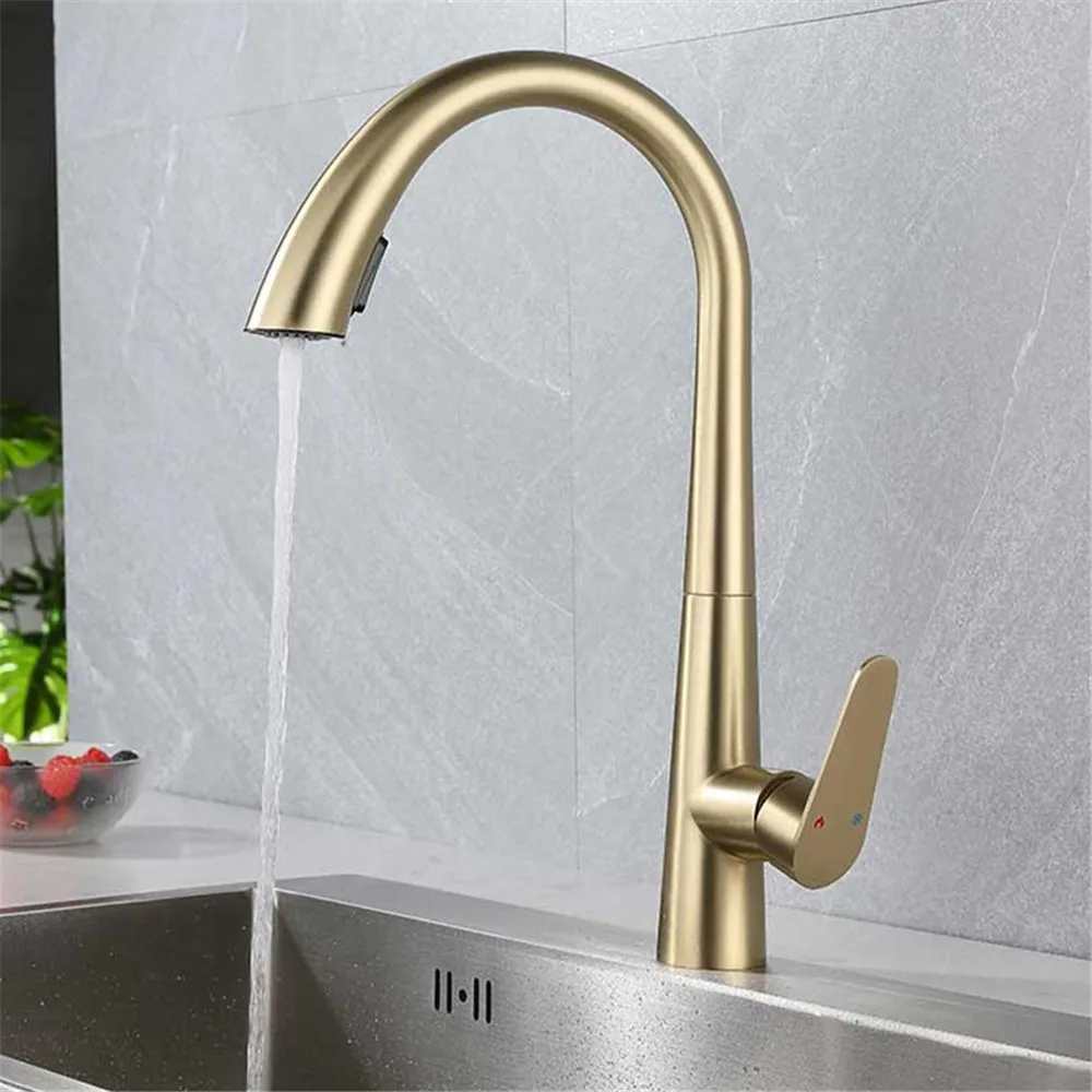 Brushed Gold Pull Out Kitchen Faucet Black Pull Out Kitchen Tap SUS304 Kitchen Mixer Chrome Rotating Sink Faucet Mixer Tap
Brushed Gold Pull Out Kitchen Faucet Black Pull Out Kitchen Tap SUS304 Kitchen Mixer Chrome Rotating Sink Faucet Mixer Tap