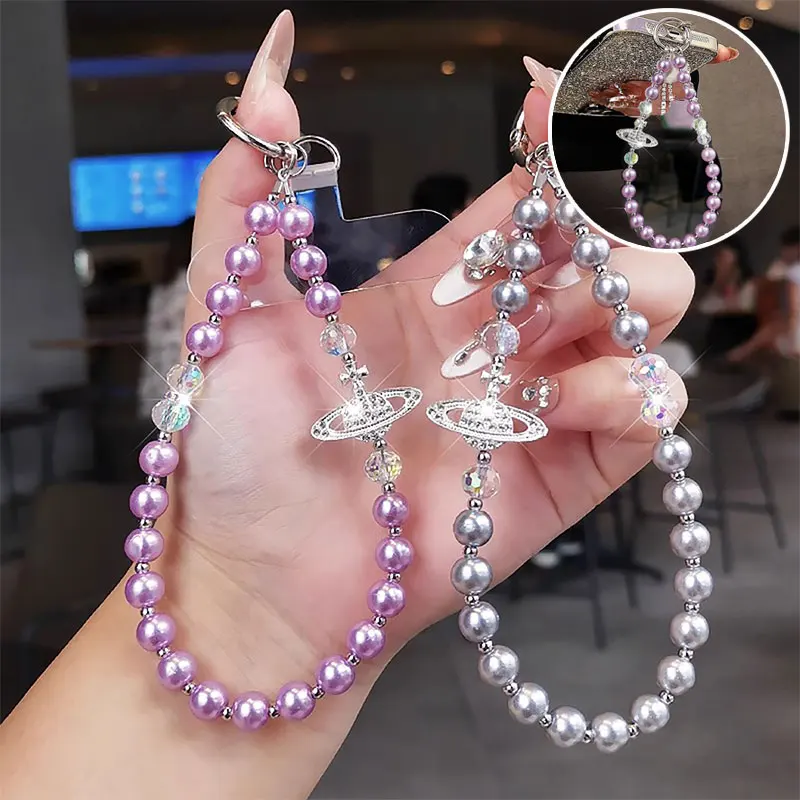 Luxury Pearl Bead Wrist Strap Portable Chain Short Phone Charm Clip For Universal Use On Phone Cases Women Purple Phone Lanyard
Luxury Pearl Bead Wrist Strap Portable Chain Short Phone Charm Clip For Universal Use On Phone Cases Women Purple Phone Lanyard