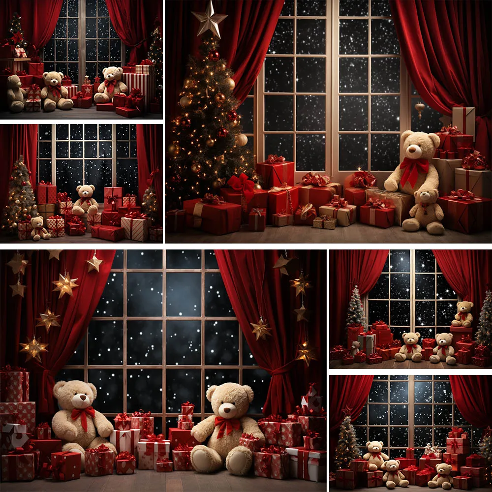 Mocsicka Christmas Photography Backdrops Red Cuatains Window Dolls Gift Boxes Child Photo Background Photo Studio Shooting Props
Mocsicka Christmas Photography Backdrops Red Cuatains Window Dolls Gift Boxes Child Photo Background Photo Studio Shooting Props