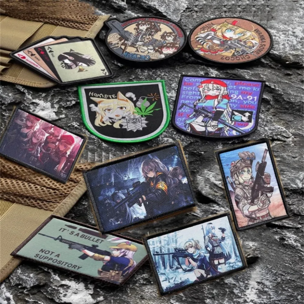 Girls Frontline Printing Patch Cartoon Animation Anime Morale Badge 9A91 Magic Seal AGS-30 Tactical Gun Arm Patches for Clothing
Girls Frontline Printing Patch Cartoon Animation Anime Morale Badge 9A91 Magic Seal AGS-30 Tactical Gun Arm Patches for Clothing