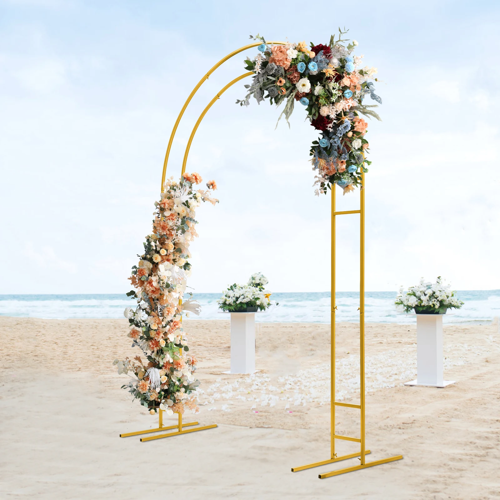Metal Wedding Arch, Wedding Arch, Double-Tube Round Arch Stand, Ideal for Party and Ceremony Decorations
Metal Wedding Arch, Wedding Arch, Double-Tube Round Arch Stand, Ideal for Party and Ceremony Decorations
