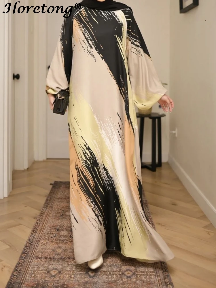 Horetong 2026 Summer Muslim Abaya Women Dress Art Print O-Neck Lantern Long Sleeve Loose Soft Modest Islamic Holiday Maxi Robe
Horetong 2026 Summer Muslim Abaya Women Dress Art Print O-Neck Lantern Long Sleeve Loose Soft Modest Islamic Holiday Maxi Robe