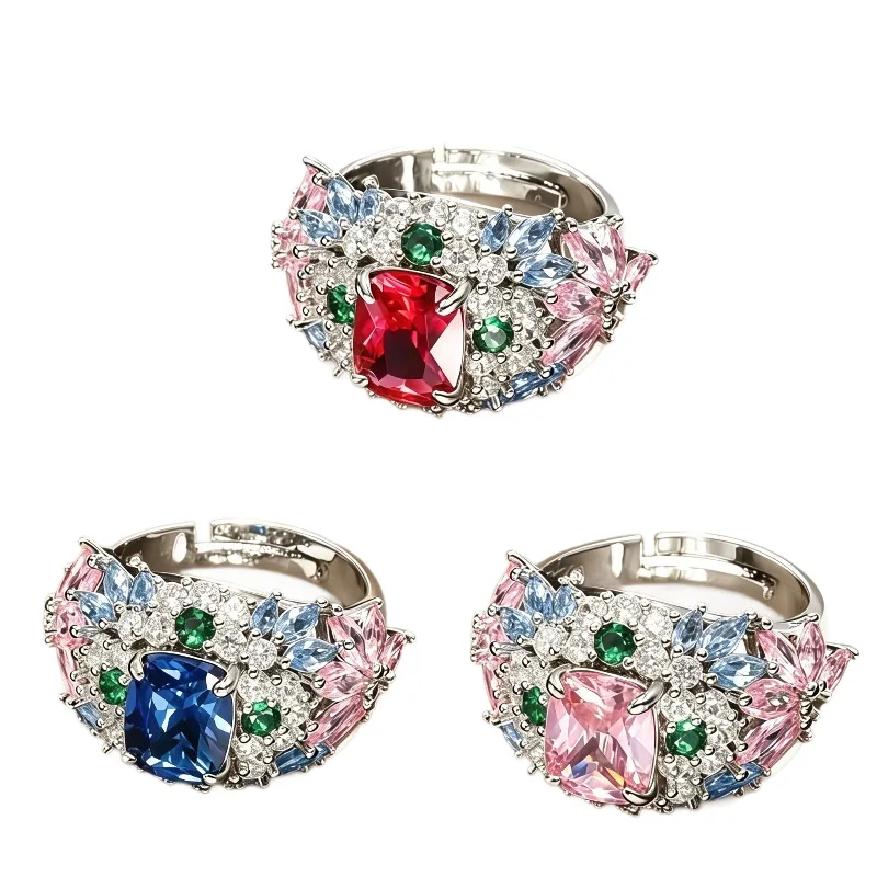 Elegant 7mm×9mm Cushion Red Gem Ring Decorated With Color Sapphires Light Luxury Vintage Adjustable Women Fashion Present
Elegant 7mm×9mm Cushion Red Gem Ring Decorated With Color Sapphires Light Luxury Vintage Adjustable Women Fashion Present
