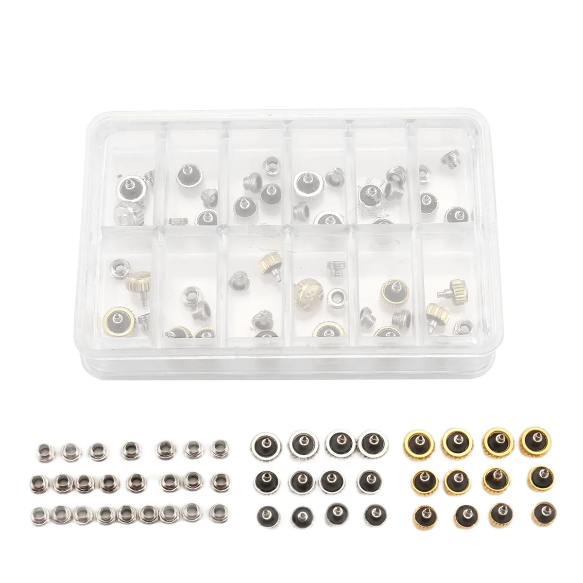 ABQR 48PCS Watch Crowns Watch Waterproof Replacement Assorted Repair Tools with Box
ABQR 48PCS Watch Crowns Watch Waterproof Replacement Assorted Repair Tools with Box