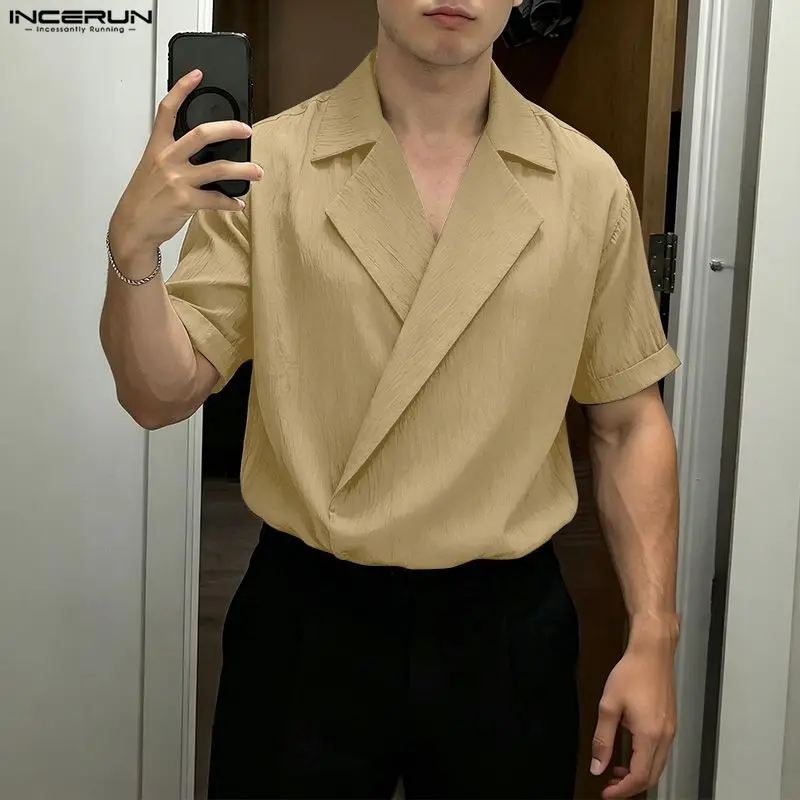 INCERUN Men's Shirt Solid Lapel Short Sleeve Casual Men Clothes Tops Summer Streetwear Loose 2026 Fashion Casual Shirts Camisas
INCERUN Men's Shirt Solid Lapel Short Sleeve Casual Men Clothes Tops Summer Streetwear Loose 2026 Fashion Casual Shirts Camisas