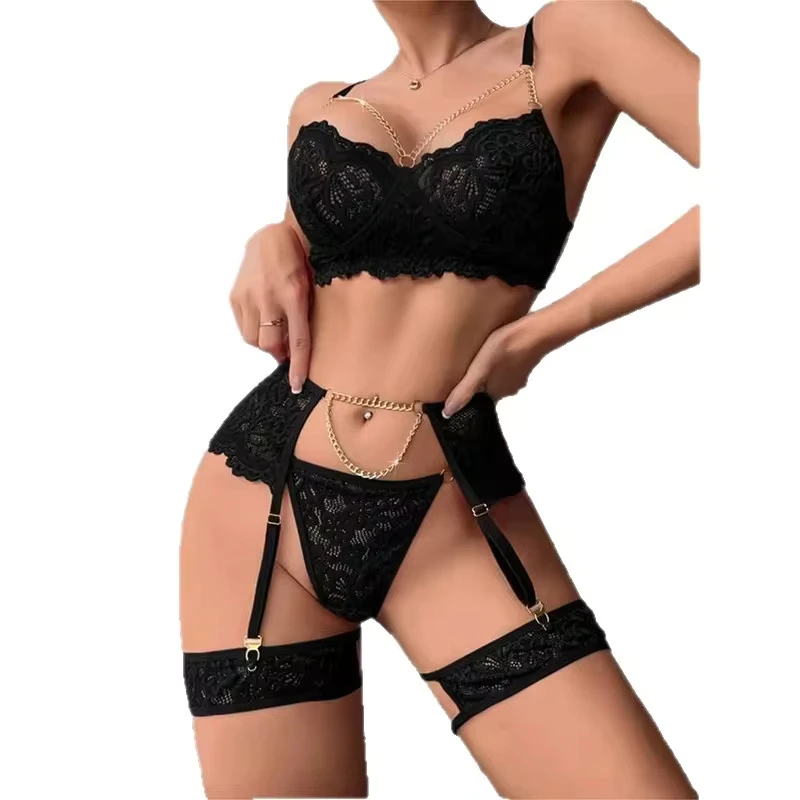 Western Sexy Lace Hanging Chain Garter Belt Bra For Women Lady Female Outfit Hot Caliente Underwear Lingerie Erotic Suits Set
Western Sexy Lace Hanging Chain Garter Belt Bra For Women Lady Female Outfit Hot Caliente Underwear Lingerie Erotic Suits Set