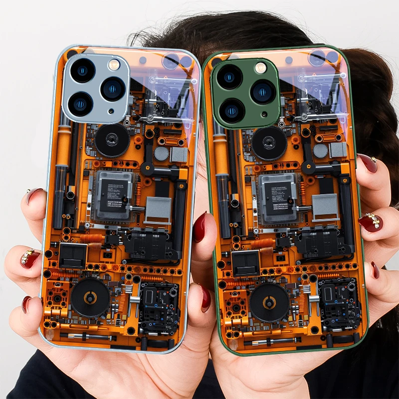 Circuit structure brown Purple For Iphone 16 Plus 15 14 13 12 Mini 11 Pro Max X XS XR 7 8 Plus 2022 Tempered Glass Phone Case
Circuit structure brown Purple For Iphone 16 Plus 15 14 13 12 Mini 11 Pro Max X XS XR 7 8 Plus 2022 Tempered Glass Phone Case