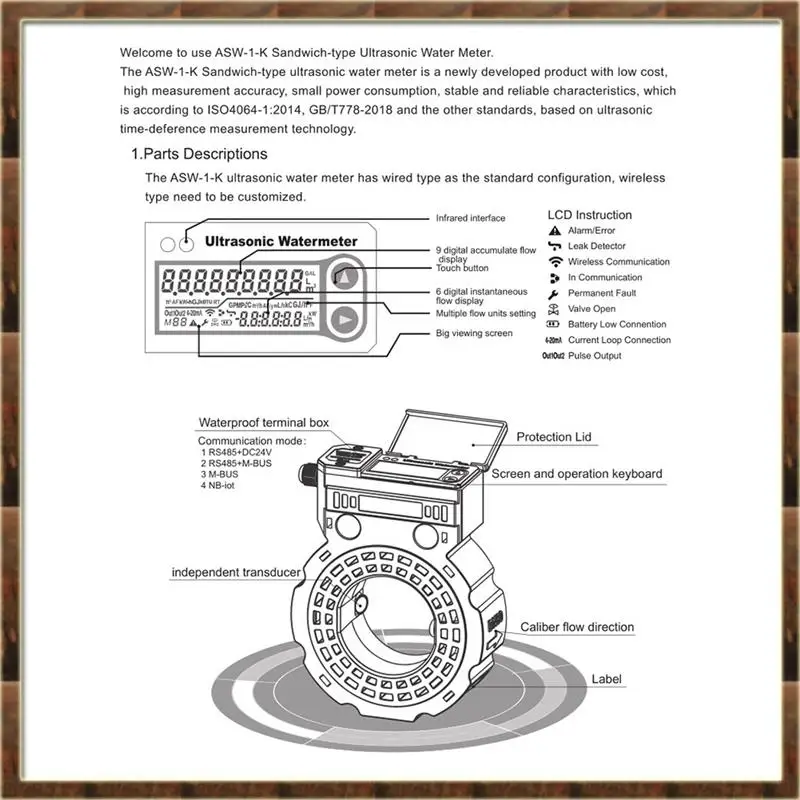 A48T Battery Powered Ultrasonic Water Meter DN80 RS485 Digital Water Flowmeter IP68 Sandwich-Type Durable
A48T Battery Powered Ultrasonic Water Meter DN80 RS485 Digital Water Flowmeter IP68 Sandwich-Type Durable
