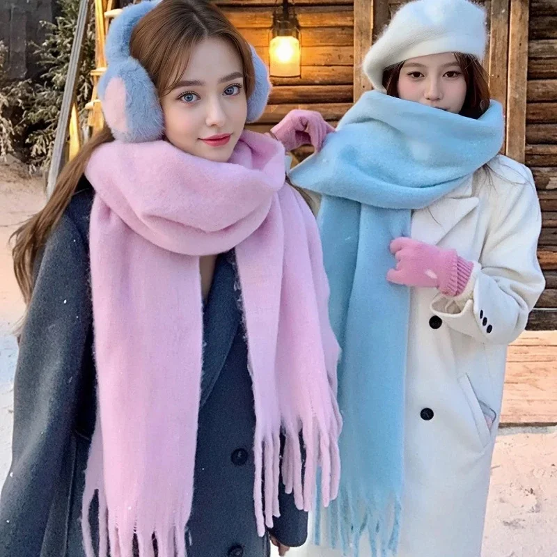 Winter Scarf for Women Cashmere Warm Solid Pink Pashmina Blanket Wraps Female Thick Soft Bufanda Big Tassel Shawl Long Echarpe
Winter Scarf for Women Cashmere Warm Solid Pink Pashmina Blanket Wraps Female Thick Soft Bufanda Big Tassel Shawl Long Echarpe
