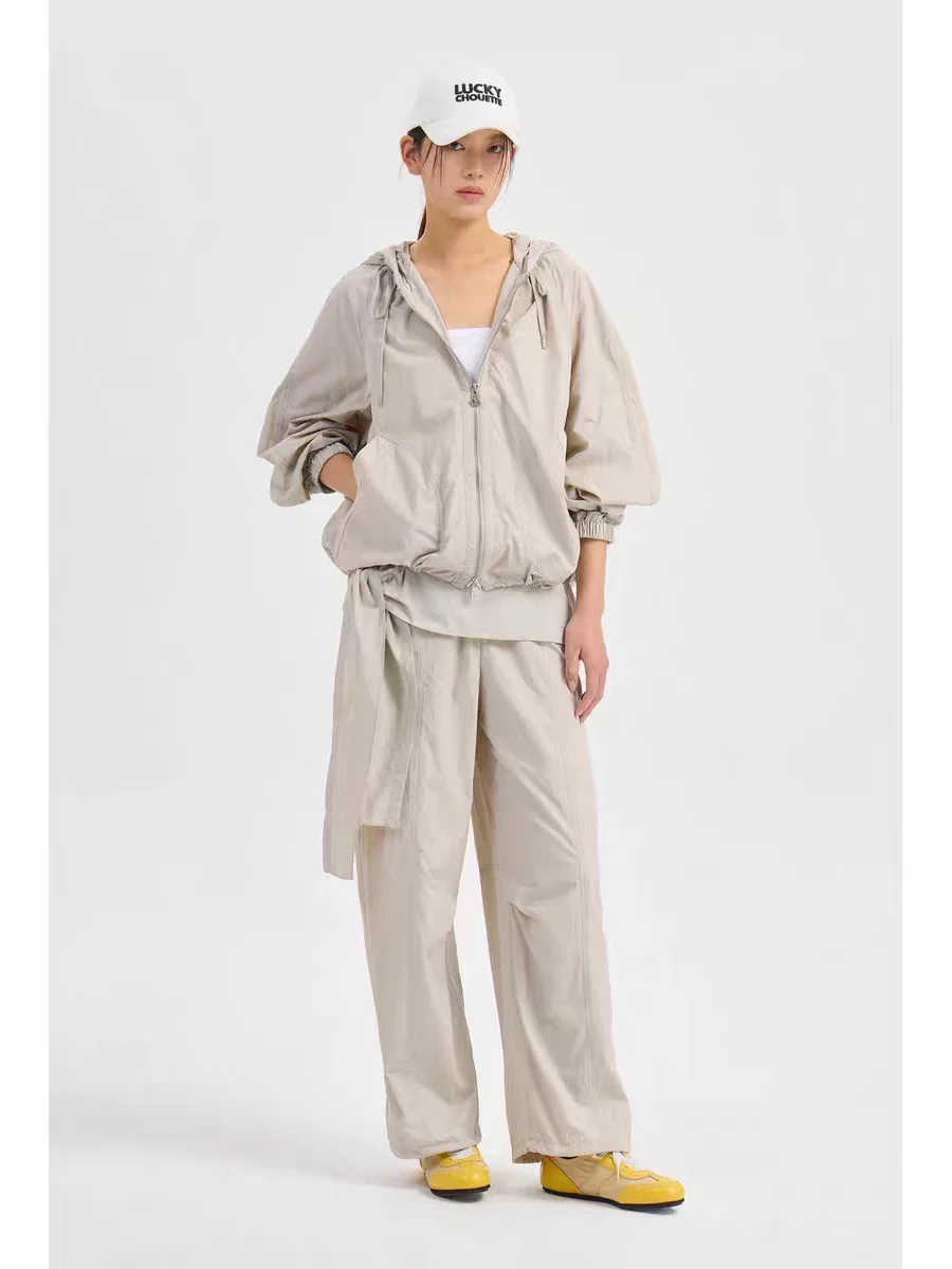 Summer New Korean Style Simple Casual Thin Hooded Casual Top And Pants Set High Waist Long Pants Two-Piece Set for Women
Summer New Korean Style Simple Casual Thin Hooded Casual Top And Pants Set High Waist Long Pants Two-Piece Set for Women