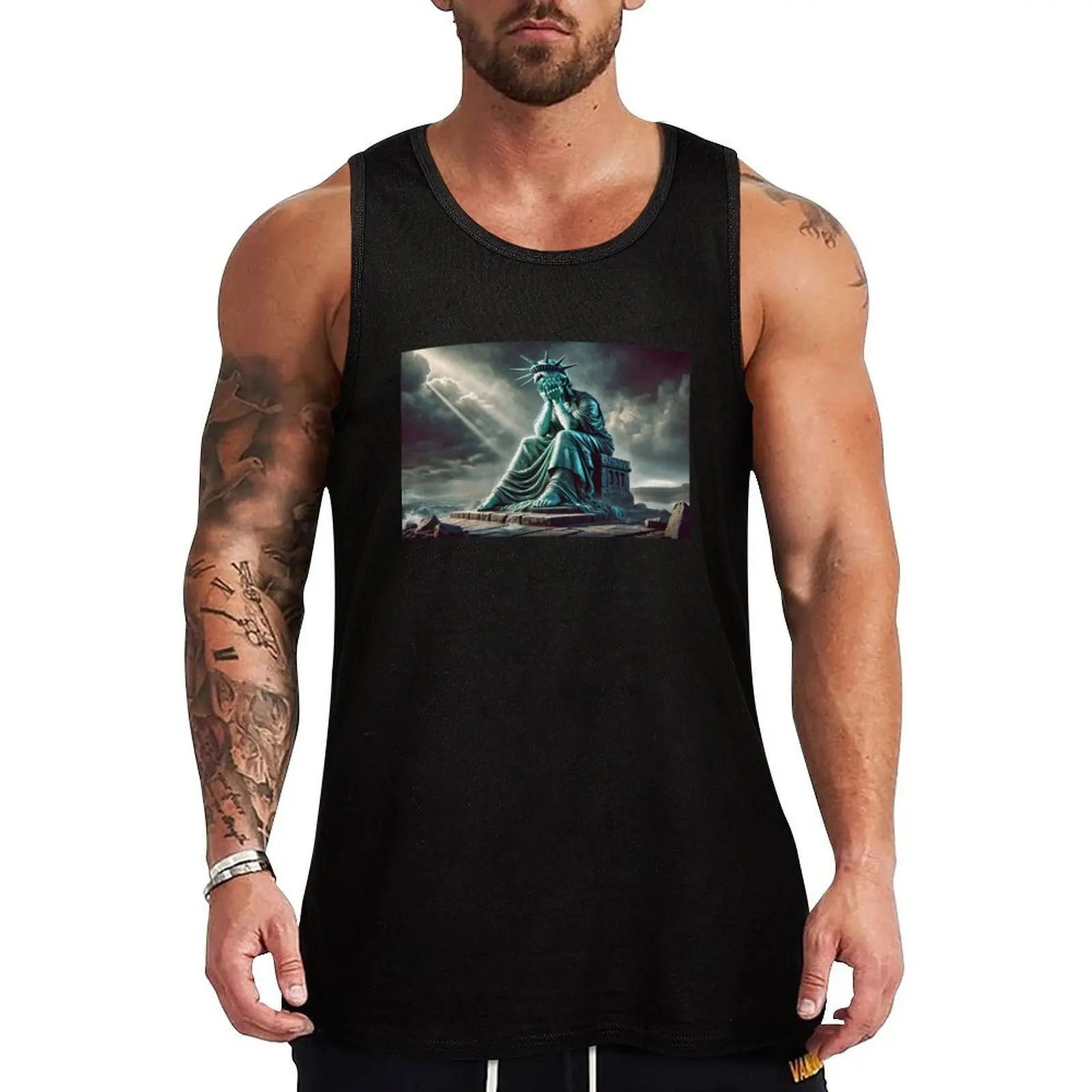 Statue of Liberty Crying on Her Pedestal Tank Top Running Tank Top Sleeveless Moisture Wicking Shirt
Statue of Liberty Crying on Her Pedestal Tank Top Running Tank Top Sleeveless Moisture Wicking Shirt