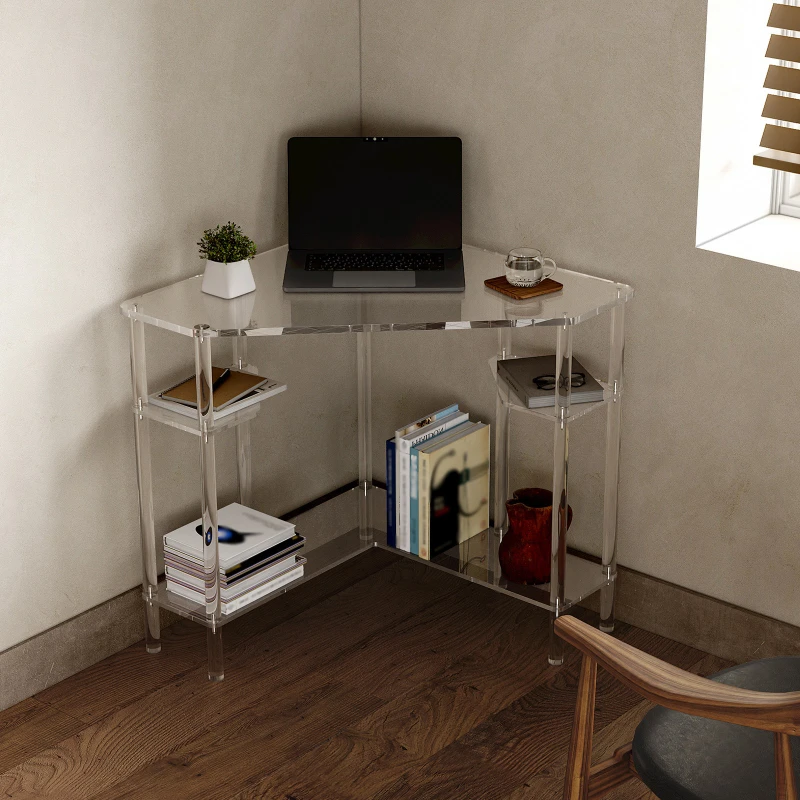 Transparent acrylic desk, triangular corner table, computer desk, desk, suitable for living room, bedroom, office
Transparent acrylic desk, triangular corner table, computer desk, desk, suitable for living room, bedroom, office