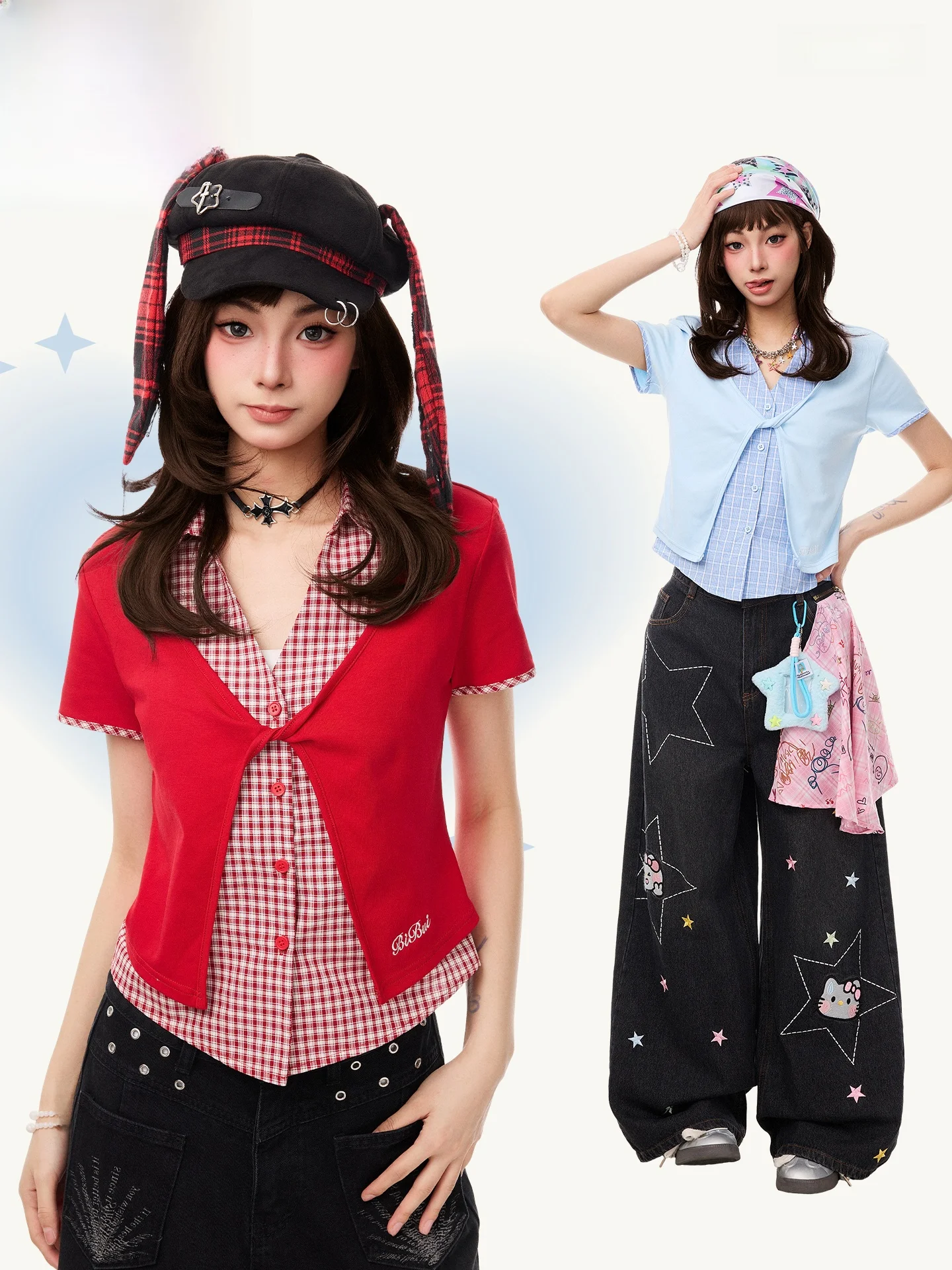 PBB Korean Style Casual Plaid Patchwork Short Sleeve Shirt Women's Commute Slimming Red Top Coat Loose Fit Summer 2026
PBB Korean Style Casual Plaid Patchwork Short Sleeve Shirt Women's Commute Slimming Red Top Coat Loose Fit Summer 2026