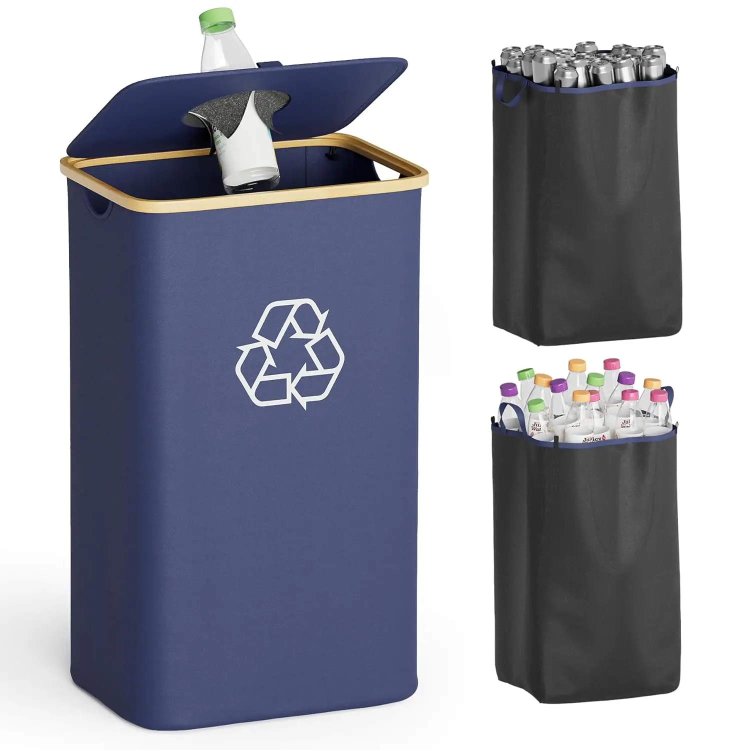 SpaceAid Recycling Bin for Kitchen 26 Gallon, 100L Recycle Bin with Lid and 2 Reusable Inner Bags, for Bottle Can Glass Plastic
SpaceAid Recycling Bin for Kitchen 26 Gallon, 100L Recycle Bin with Lid and 2 Reusable Inner Bags, for Bottle Can Glass Plastic