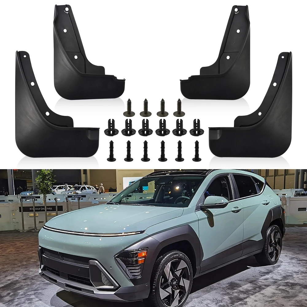 Брызговики для Hyundai Kona 2024, грязеотталкивающие щитки для автомобиля, внешние аксессуары 
Брызговики для Hyundai Kona 2024, грязеотталкивающие щитки для автомобиля, внешние аксессуары