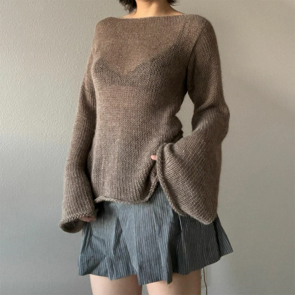 Mia Muse Boutique Women's Sweater Autumn Winter Sexy Fashion Ventilate Plain Sheer Flare Sleeve Keyhole Neckline Casual Sweater
Mia Muse Boutique Women's Sweater Autumn Winter Sexy Fashion Ventilate Plain Sheer Flare Sleeve Keyhole Neckline Casual Sweater