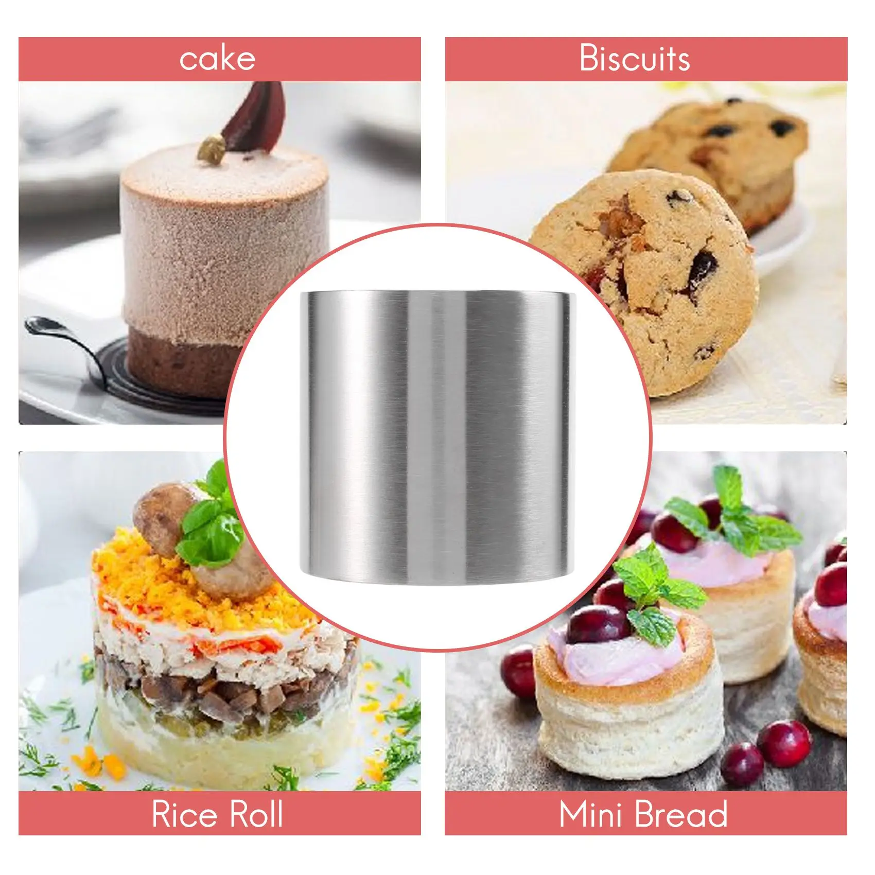 NEW-8 Pieces Stainless Steel Mousse Rings Round Biscuit Cutter Cake Mold Kitchen Baking Pastry Tool For Tart,Fondant,Etc
NEW-8 Pieces Stainless Steel Mousse Rings Round Biscuit Cutter Cake Mold Kitchen Baking Pastry Tool For Tart,Fondant,Etc