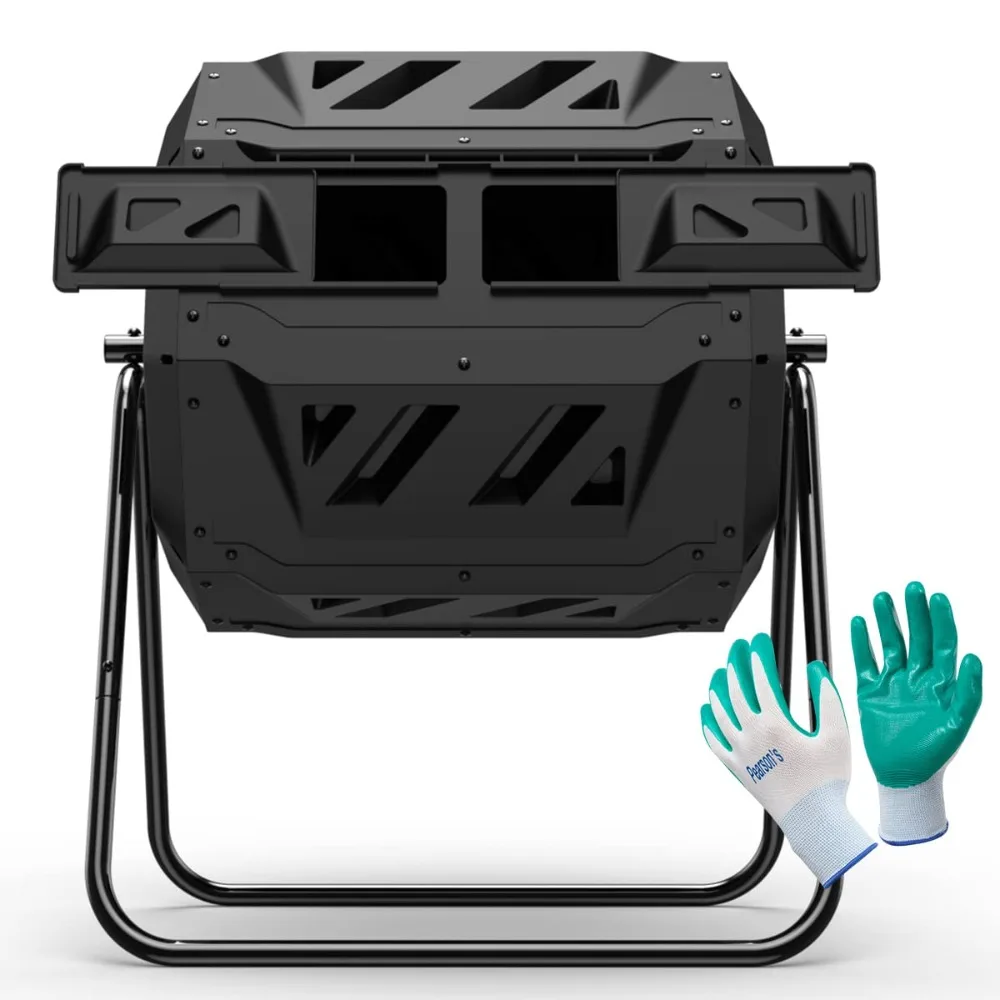 Compost Tumbler Bin Composter Dual Chamber 43 Gallon (Bundled with Gardening Gloves), Customized
Compost Tumbler Bin Composter Dual Chamber 43 Gallon (Bundled with Gardening Gloves), Customized