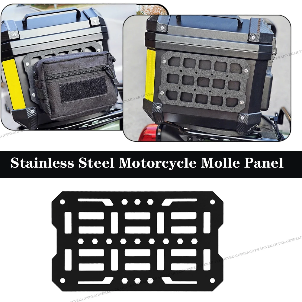 Motorcycle Molle Panel For Trunk Storage Stainless Steel Waterproof Tactical Universal Side Box Organizer Modular Storage
Motorcycle Molle Panel For Trunk Storage Stainless Steel Waterproof Tactical Universal Side Box Organizer Modular Storage