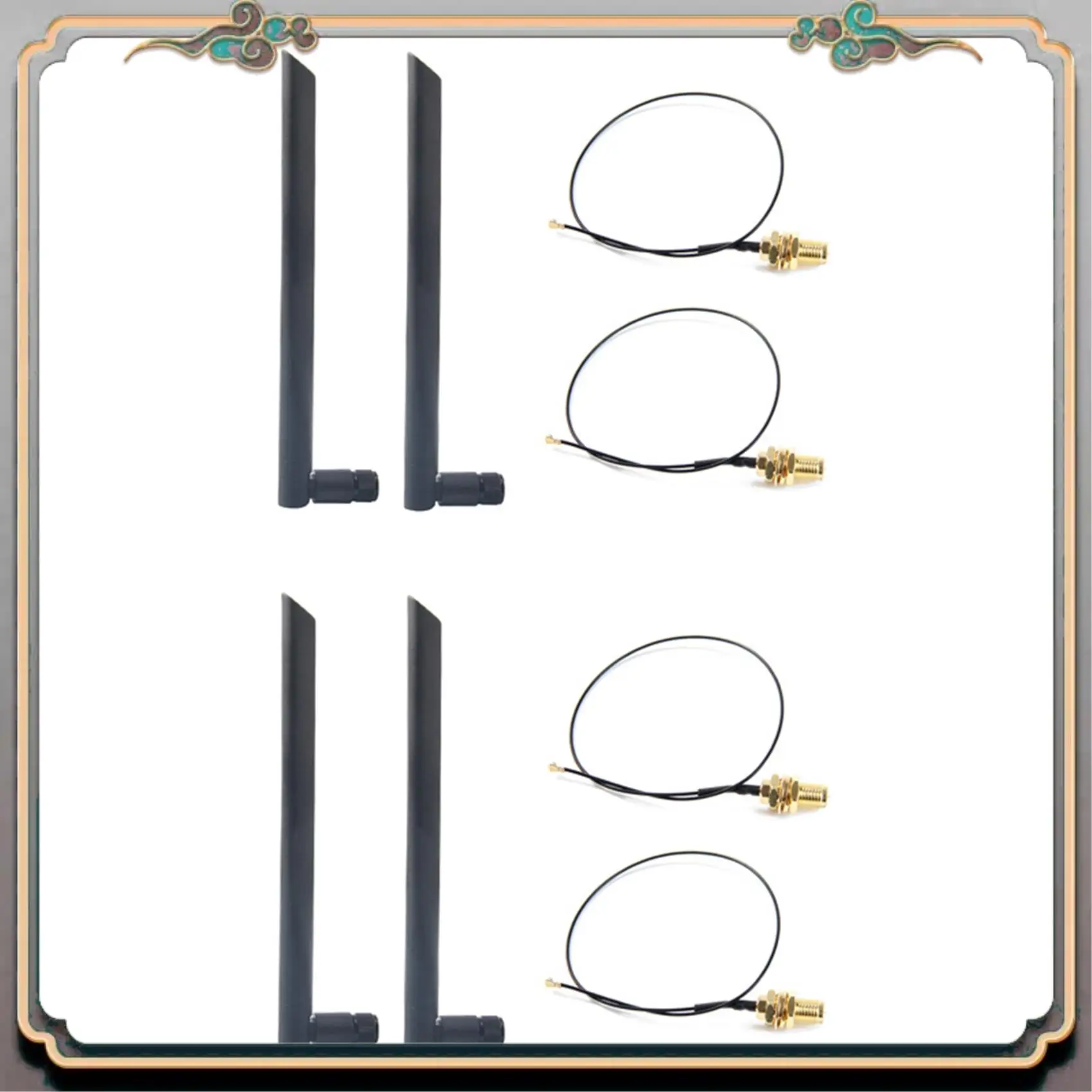 A46M-2X Dual Band 6Dbi Wireless Wifi Antenna RP-SMA+MHF4 Pigtail Cable For AX200 AC9260 NGFF M.2 Wireless Card 
A46M-2X Dual Band 6Dbi Wireless Wifi Antenna RP-SMA+MHF4 Pigtail Cable For AX200 AC9260 NGFF M.2 Wireless Card