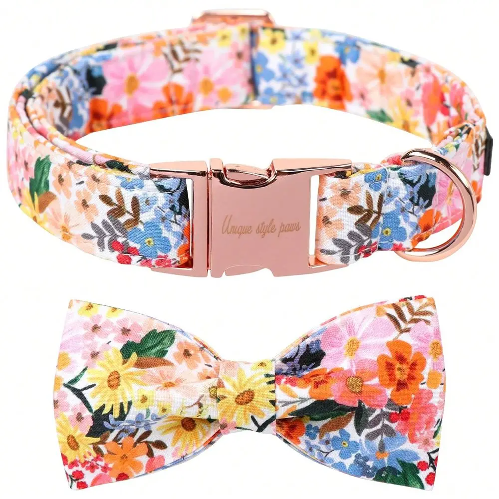 Style Paws Adjustable Dog Collar With Bow Tie Flower Design Soft Cotton Pet Collars For Small Medium Large Dogs, Cute Stylish G
Style Paws Adjustable Dog Collar With Bow Tie Flower Design Soft Cotton Pet Collars For Small Medium Large Dogs, Cute Stylish G