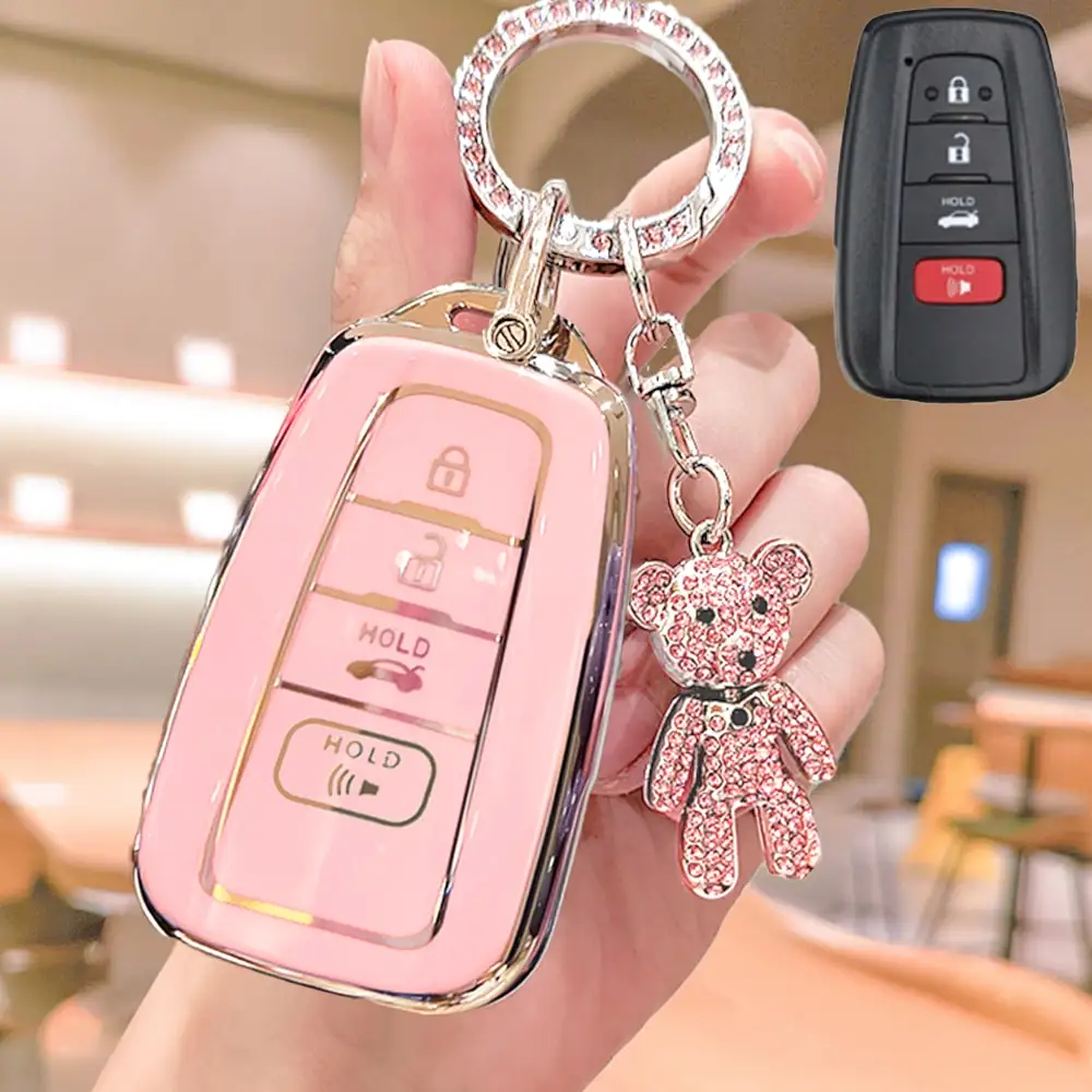 Rhinestone Bear Keychain with TPU Key Fob Case Compatible with 2018-2022 RAV4 Camry Corolla Avalon C-HR Prius GT86 Highlander Stylish Protective Auto Accessory & Gift
Rhinestone Bear Keychain with TPU Key Fob Case Compatible with 2018-2022 RAV4 Camry Corolla Avalon C-HR Prius GT86 Highlander Stylish Protective Auto Accessory & Gift