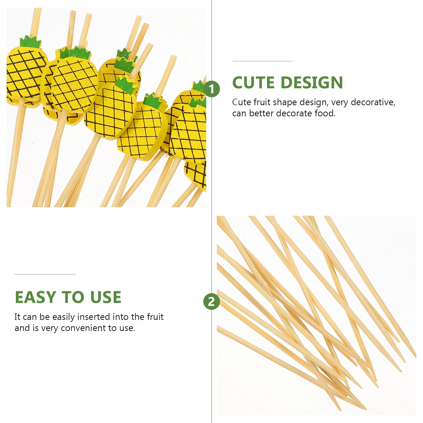 100pcs Bamboo Pineapple Picks Multi-function Decorative Martini Safe Disposable Household Bars KTV Clubs
100pcs Bamboo Pineapple Picks Multi-function Decorative Martini Safe Disposable Household Bars KTV Clubs