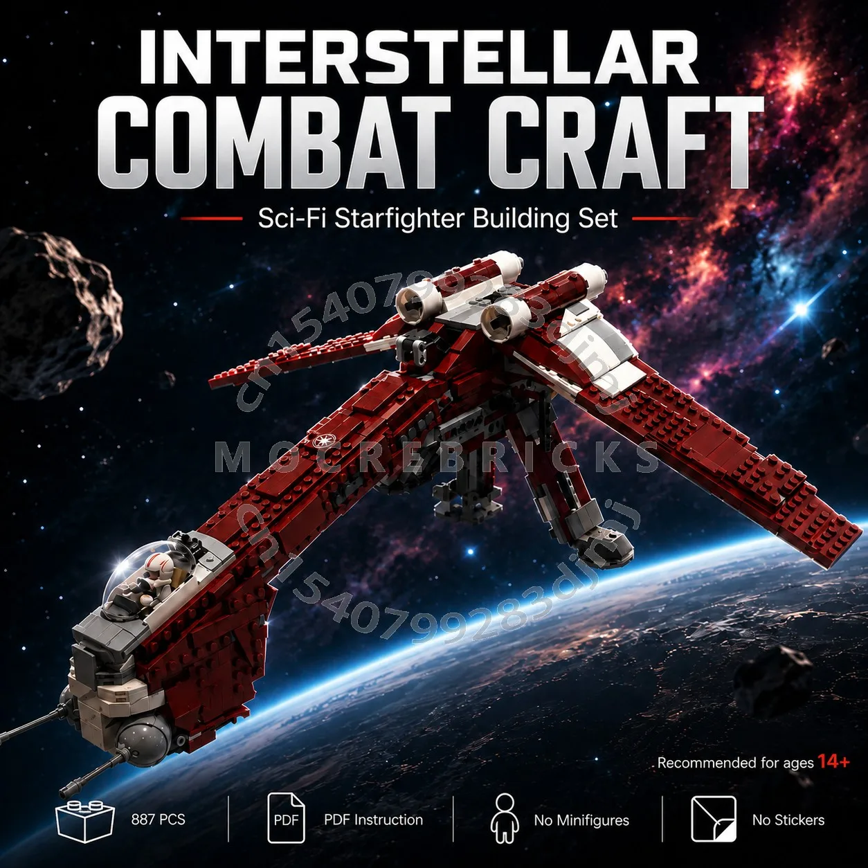 MOC Tech Space Gunship 887PCS Building Blocks Interstellar Transport Aircraft Bricks Heavy Dropship Model Toys For Adults
MOC Tech Space Gunship 887PCS Building Blocks Interstellar Transport Aircraft Bricks Heavy Dropship Model Toys For Adults
