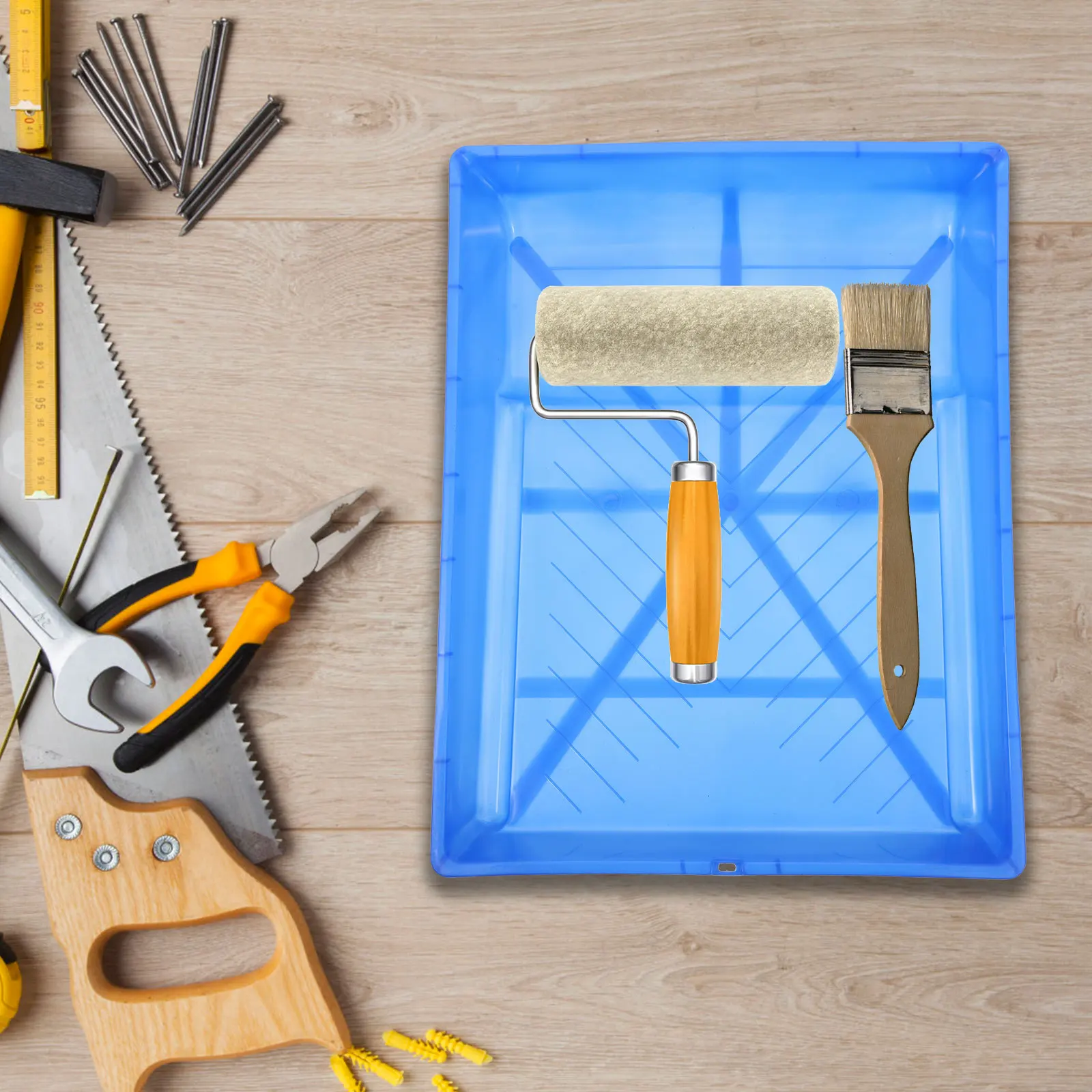 Blue Paint Brush Storage Tray Durable Rollers Tool Tray Practical Storage Container for Home Organize Small Tools
Blue Paint Brush Storage Tray Durable Rollers Tool Tray Practical Storage Container for Home Organize Small Tools