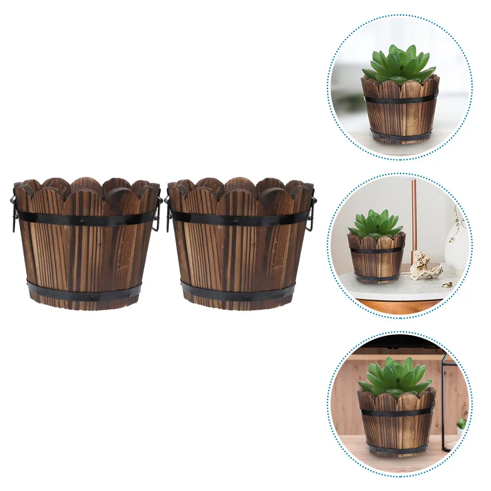 2pcs Solid Wood Flower Pots Brown Chinese Fir Retro Planter Garden Supply Vegetable Container Small Wave Mouth
2pcs Solid Wood Flower Pots Brown Chinese Fir Retro Planter Garden Supply Vegetable Container Small Wave Mouth