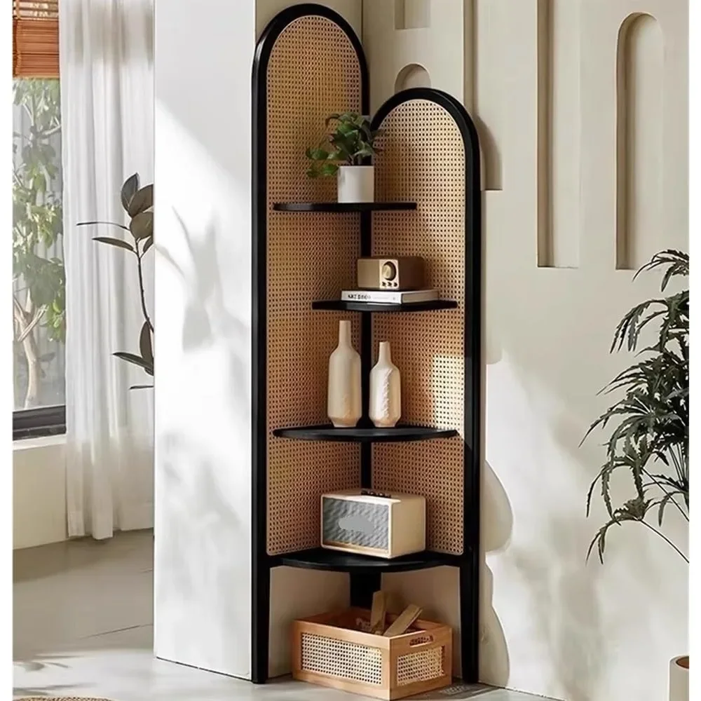4-Tier Corner Shelf, Corner Bookshelf, Rattan Triangular Cabinet, Tall Corner Accent Chest Display Storage Rack, Plant Stand
4-Tier Corner Shelf, Corner Bookshelf, Rattan Triangular Cabinet, Tall Corner Accent Chest Display Storage Rack, Plant Stand