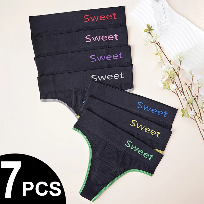 7 шт./компл. женское нижнее белье с низкой талией и надписью «Sweet» на поясе, трусики-стринги с цветными блоками, трусики-стринги
7 шт./компл. женское нижнее белье с низкой талией и надписью «Sweet» на поясе, трусики-стринги с цветными блоками, трусики-стринги