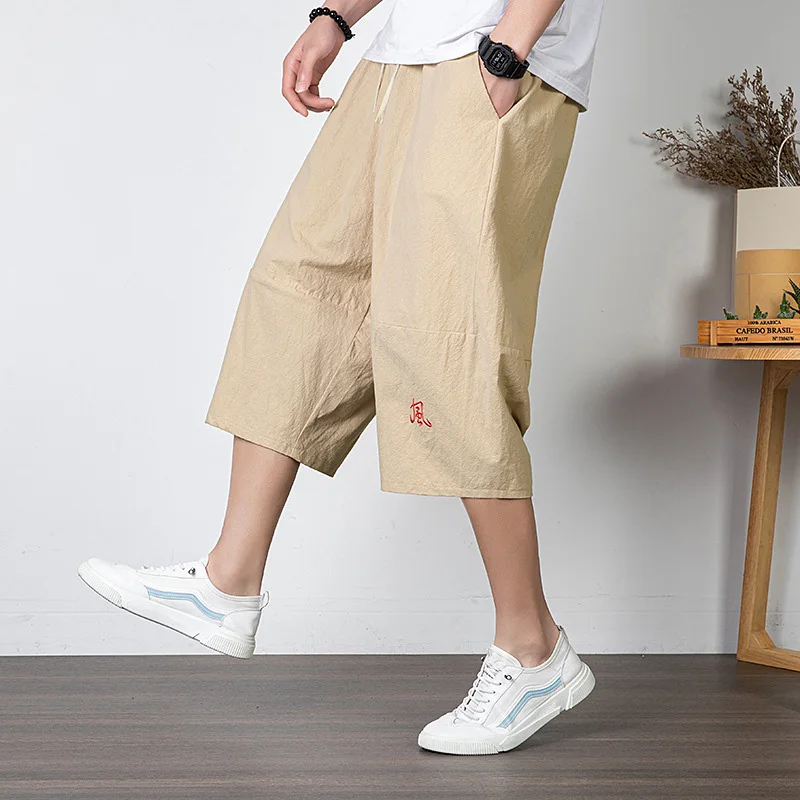 Summer Calf-length Casual Pants Men's Solid Color Cotton Linen Baggy Pants Japanese Style Loose Seven-point Straight Trousers
Summer Calf-length Casual Pants Men's Solid Color Cotton Linen Baggy Pants Japanese Style Loose Seven-point Straight Trousers
